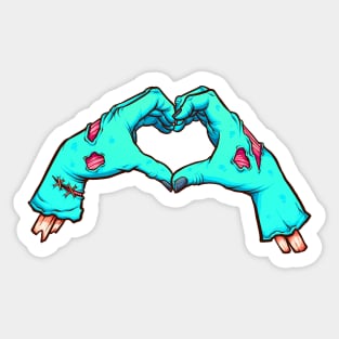 Zombie Heart Hands Sticker